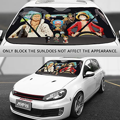 Anime Foldable Car Windshield Sun Shades Universal Fit 51.2" X 27.5"Keep Your Vehicle Cool, Uv Sun and Heat Reflector Car Truck SUV-S - color: Anime 3