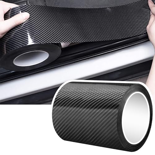 DGSL Car Door Edge Guards Door Sill Protector, 4In x 16.4Ft 5D Carbon Fiber Car Wrap Film, Vinyl Automotive Wrap Film Anti-Collision Fits for Most Car (Black) - color: Black, size: 4in X 16.4ft