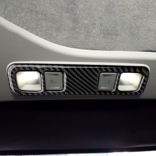 Car Rear Reading Light Sticker Carbon Fiber Decal Cover Interior Trim for Chevrolet Silverado/GMC Sierra 1500 2500HD 3500HD 2014-2018 Accessories - color: Rear Reading Light
