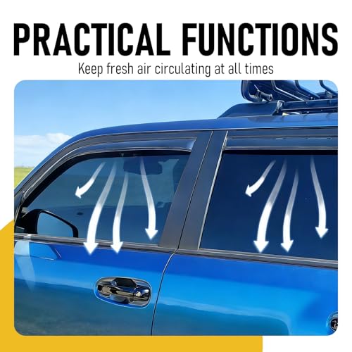in-Channel Window Visors Rain Guards Fit for 2010-2024 Toyota 4Runner Extra Durable Window Deflectors Rain Guards Vent Visors Sun Shades 4Pcs