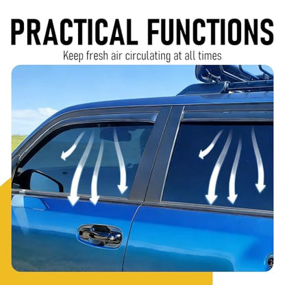 in-Channel Window Visors Rain Guards Fit for 2010-2024 Toyota 4Runner Extra Durable Window Deflectors Rain Guards Vent Visors Sun Shades 4Pcs