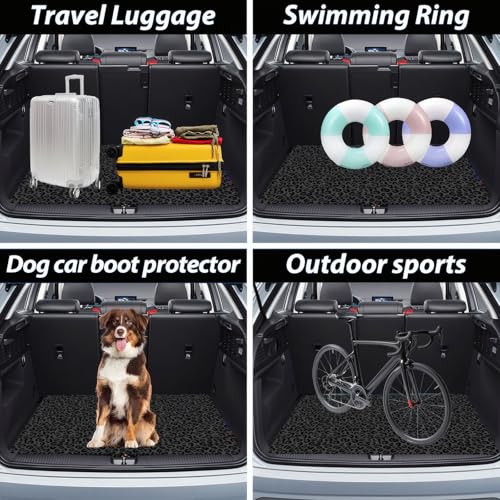Universal Car Trunk Mat 29" x 39", Dense Black Leopard All Weather Trunk Protection Cargo Liner, Durable Cargo Mat Rear Trunk Liner,Stylish Vehicle Interior Accessories Suitable for Most Car Models - color: Dense Black Leopard
