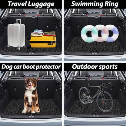 Universal Car Trunk Mat 29" x 39", Dense Black Leopard All Weather Trunk Protection Cargo Liner, Durable Cargo Mat Rear Trunk Liner,Stylish Vehicle Interior Accessories Suitable for Most Car Models - color: Dense Black Leopard