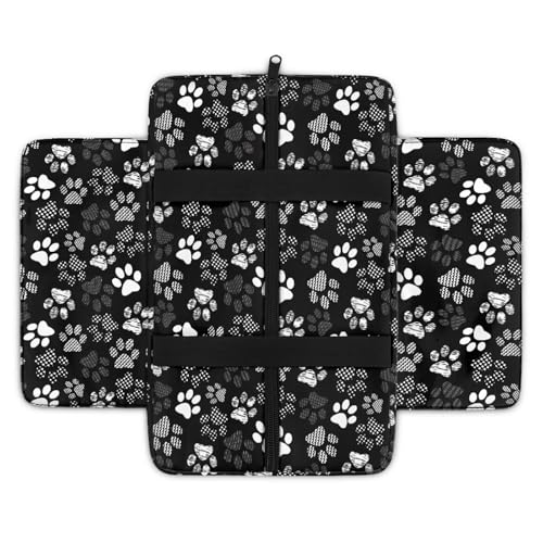 Dog Paw Center Console Armrest Cover for Most Vehicles 300D Polyester Fabric with Side Pockets Interior Accessories Prevent Scratching - color: Dog Paw
