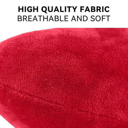 Car Headrest Pillow, Soft Comfortable Memory Foam Automotive Neck Pillow Cushion for Neck Pain Pressure Relief, Universal Fit (Red) - color: Red