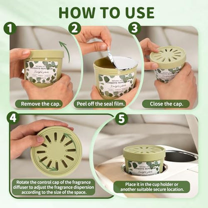 Diffusers for Home Lemonglass Scent 2 Pack, Bathroom Diffuser Round Shape for Office, Air Freshener Diffuser Gel Leak-Proof Car & Room, Bathroom Scent Diffuser Gift for Friends and Family - color: Lemongrass