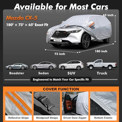 Car Cover Waterproof All-Weather,Heavy-Duty Outdoor Full Exterior Automobiles SUV(Length up to 181 inch) with Windshield Sun Shade Universal Fit Subaru CrossTrek,Audi Q3,Soul,Element etc - size: Fit Suv Jeep Length Up to 181 Inch(ym+)