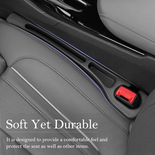 Car Seat Gap Filler 2-Pack, Universal Car Seat Gap Filler Organizer, Seat Gap Plug – Fills Gap Between Seat & Console, Drop-Proof Guard for Phones, Keys & Cards, Fits Cars, SUVs, Trucks, Black - color: black