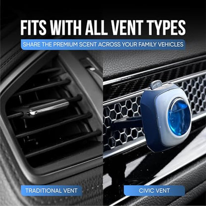 Air Jungles New Car Scent Car Air Freshener Vent Clip 6 Ct with 2 Adapter for Honda Civic, CRV, ZRV, HRV, Integra, Long Lasting Up to 180 Days, Natural Essential Oil Car Fragrance Odor Eliminator
