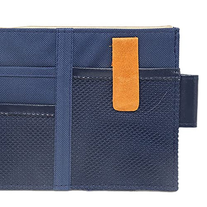 uxcell Multi-Purpose Car Sun Visor Organizer Pouch Bag Pocket Card Storage Holder Blue