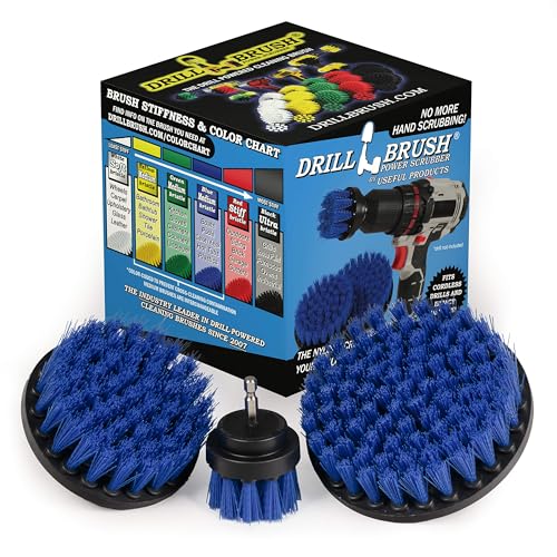 Kayak - Canoe - Yacht - Raft - Drill Brush - Boat Accessories - Fiberglass - Hull Cleaner - Cleaning Supplies - Pond Scum, Oil Residue, Weeds, Barnacles, Oxidation - Spin Brush Kit - color: Blue