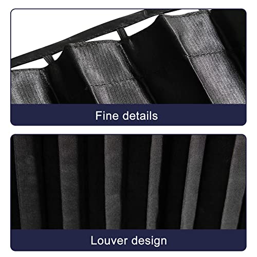 ZATOOTO Car Side Window Sun Shades - Front Privacy Magneic Black 2 Pcs Automotive Covers - Sunshades Curtain Prevent Glare and UV Rays for Baby - color: Black Faux Silk Louvered–Front 2PCS
