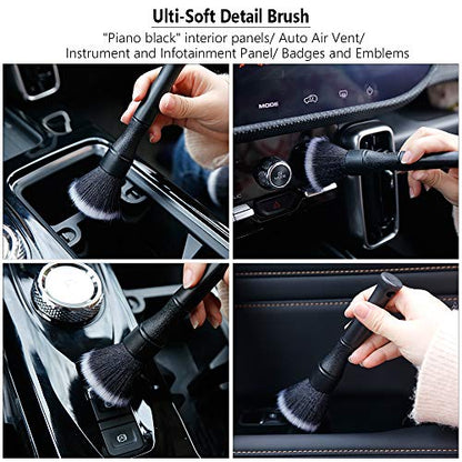 AntBooBoo 3 Pack Ultra-Soft Detailing Brush Set, Comfortable Grip and Scratch-Free Cleaning for Exterior, Interior Panels, Emblems, Badges, Gauge Cluster, Infotainment Screen - size: Ultra-Soft