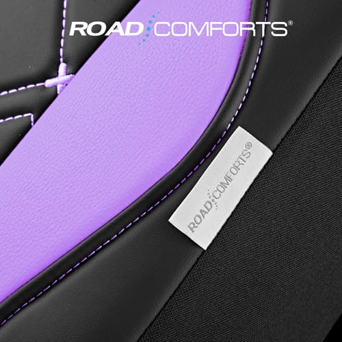 Road Comforts Seat Covers, Premium Leather Car Seat Covers Full Set for Women Girls,Airbag Compatible, Automotive Seat Covers Universal Fit Most Cars,Vans,Truck,SUV - color: Purple Full Set