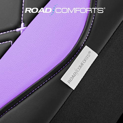 Road Comforts Seat Covers, Premium Leather Car Seat Covers Full Set for Women Girls,Airbag Compatible, Automotive Seat Covers Universal Fit Most Cars,Vans,Truck,SUV - color: Purple Full Set