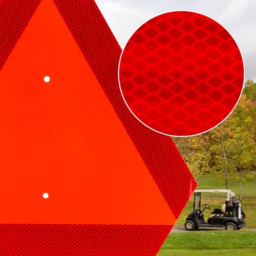 Slow Moving Vehicle Sign with Mounting Bracket Kit, Aluminum Slow Moving Vehicle Triangle Sign for Golf Vehicles Cart Farm Tractor Outdoor Accessories