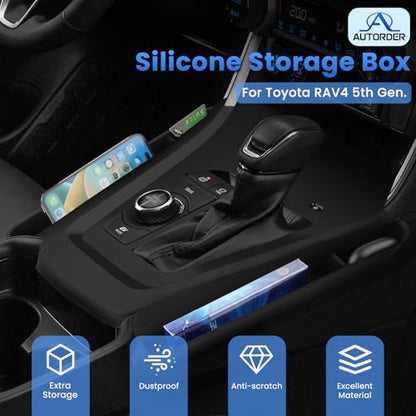 Autorder Silicone Center Console Organizer for 2019-2026 Toyota RAV4 Accessories Seat Gap Storage Box Soft Gear Shift Panel Trim Cover - size: 2019-2026 Toyota RAV4