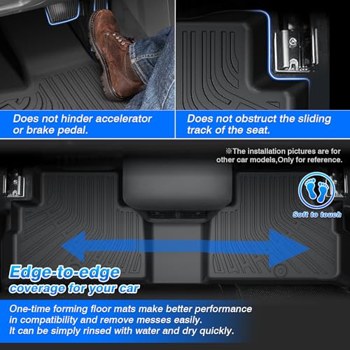 Telluride Floor Mats - Fit for Kia Telluride 2020-2025 (7&8 Seats), All Weather Floor Mat & Cargo Liner w/Baclkrest for Telluride Accessories, Heavy Duty Waterproof - size: 3)Kia Telluride【20-25】Full set