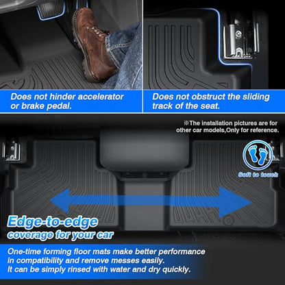Telluride Floor Mats - Fit for Kia Telluride 2020-2025 (7&8 Seats), All Weather Floor Mat & Cargo Liner w/Baclkrest for Telluride Accessories, Heavy Duty Waterproof - size: 3)Kia Telluride【20-25】Full set