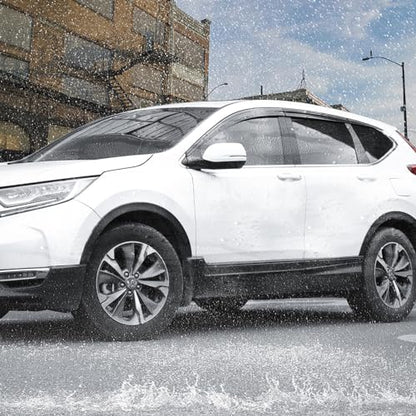Black Rain Guards Fit for Honda CR-V (CRV 2017 2018 2019 2020 2021 2022 Tape-On Side Shatterproof Window Visor, Window Deflectors, Rain Visors, 6-Piece Set - size: Fit for Honda CR-V 2017-2022 Tape-On