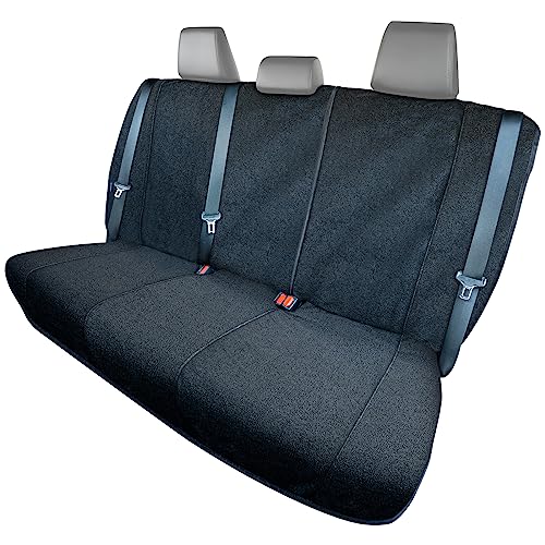 Season Guard Back Seat Towel Seat Cover for Cars; Great for After Gym Workouts, Dogs, and Outdoor Activities; Universal Fit for Cars SUVs Vans Trucks Rear Seats, EZ fit, Non Slip Grip, Black - color: Rear Bench Black