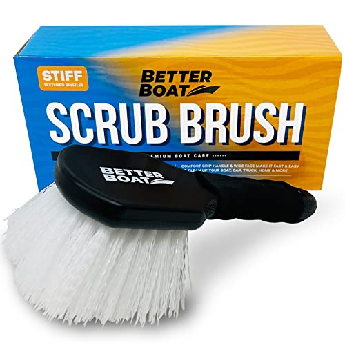 Stiff Hand Scrub Brush, Short Handle Heavy Duty Tire and Wheel Cleaning Tool, Outdoor Boat Scrubber with Handle, Carpet Cleaner, All-Purpose Cleaning Brush - style: Short Handle