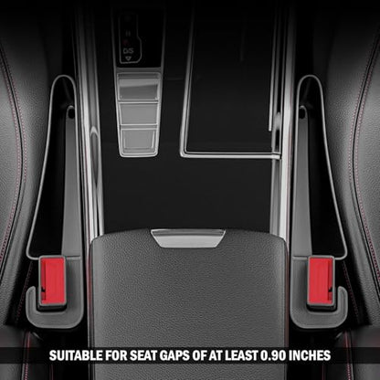 2PCS Short Car Seat Gap Filler Organizer with Seats Belt Holes,Anti-dropout Seat Gap Filler Fills Console Gaps,Universal Car Seats Gaps Plug with Storage Slot for Cars Storage