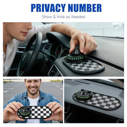 Mobile Phone Bracket Anti-Slip Mat,Multifunction Car Dashboard Mat with Temporary Parking Number,360° Rotating Adjustable Phone Holder,Universal Fit Anti-Slip Mat,PVC (Style B) - color: Style B
