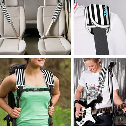 ZINZ Ultra Thick & Breathable Universal Shoulder Pad Cushion for Bag - Long & Comfort - color: Black&white