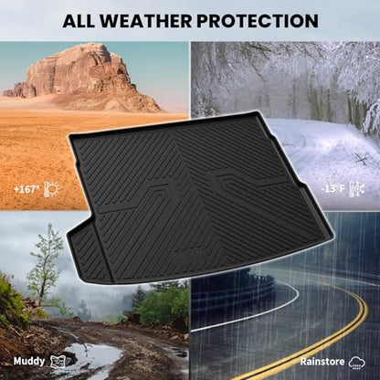 LASFIT Cargo Mat & Backrest Mats Seat Protector for BMW X3 2025 2026, Custom Fit 100% TPE All Weather Protection Car Liner for BMW X3 30 xDrive M50 xDrive Trunk Mats, Black - size: 2) X3 2025-2026 | Cargo Mat