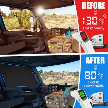 Side Window Sun Shade for International Lonestar LT MV Series 2018-2026, Custom Fit 210T Reflective Sunshade for Semi Truck, 6-Layer Heat Insulation Privacy Protector,2PCS - size: International Lonestar / LT / MV Series 2018-2026