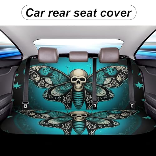 Comfortable Goth Moth Dead Skull Moon Car Seat Covers Universal Fit Cars Trucks SUVs, Scratch Proof Vehicle Seat Protectors Quick Install - color: Pattern 434