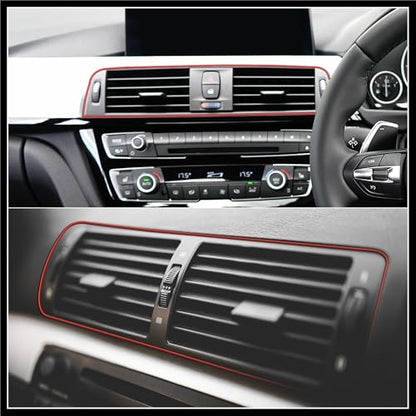 Car Interior Gap Door Edge Trim Strip Line Chrome Red 8m 26.25ft Durable Material