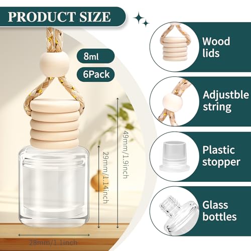 6 Pack Premium Car Air Freshener, Long Lasting Luxury Diffuser Set, Hanging Executive Vehicle Interior Decor Scent Unisex