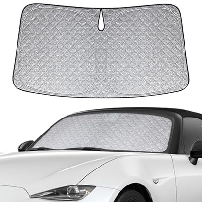 6 Layers Custom Fit Windshield Sun Shade for 2016-2025 Mazda MX-5, Foldable Car Sunshade with Storage Bag, Heat Reflective & UV Protection - size: 2016-2025 Mazda MX-5