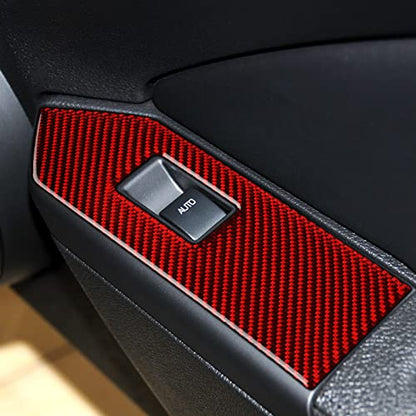 Car Window Lift Switch Sticker Carbon Fiber Decal Cover for Ford Mustang GT Shelby 2005 2006 2007 2008 2009 S197 Accessories - color: Window Lift Switch