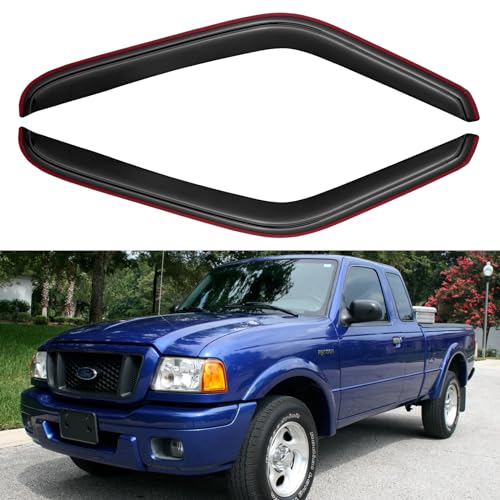 in-Channel Window Visors Rain Guards for 1993-2011 Ford Ranger, Window Vent Wind Deflectors Visors Shades for 1994-2009 Mazda B2300, 1998-2001 Mazda B2500, 1994-2007 Mazda B3000, 2PCS - size: 1993-2011 Ford Ranger