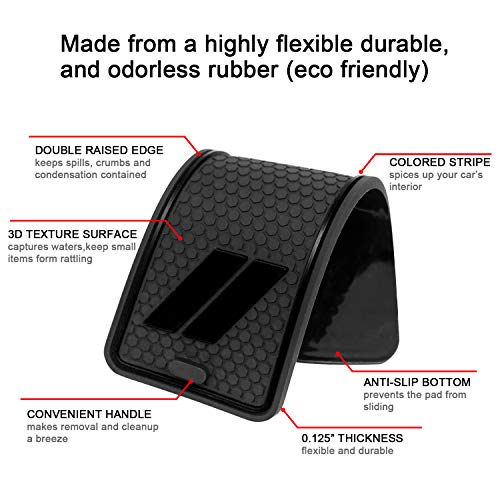 Fits Dodge Charger Accessories 2015-2023, Cup Holder Insert Center Console Shifter Liner Trim Interior Door Pocket Mats (24pcs Set, Black Trim) - color: Black