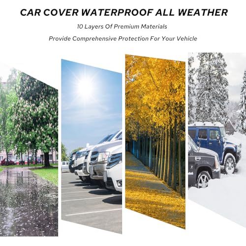 10-Layer Compatible with Mercedes-Benz GLC Car Cover Waterproof All Weather for Automobiles, Outdoor Full Exterior Covers Soft Cotton Lining Rain Snow UV with Door Zipper, Fit for 2016-2025 - size: Custom Fit for Benz GLC