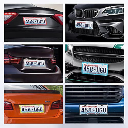 SHARE&CARE Bling License Plate Frame, Crystal License Plate Cover, Car License Plate Holder with Rhinestone Screw Set, Women Gift for Mom, Wife, Her - 2 Pack (AB-gi) - color: AB-gi