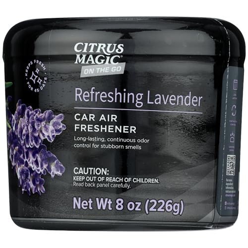 Citrus Magic On The Go Odor Absorbing Solid Car Air Freshener, Refreshing Lavender, 8-Ounce, Pack of 1 - color: Refreshing Lavender, size: 8 Ounce (Pack of 1)