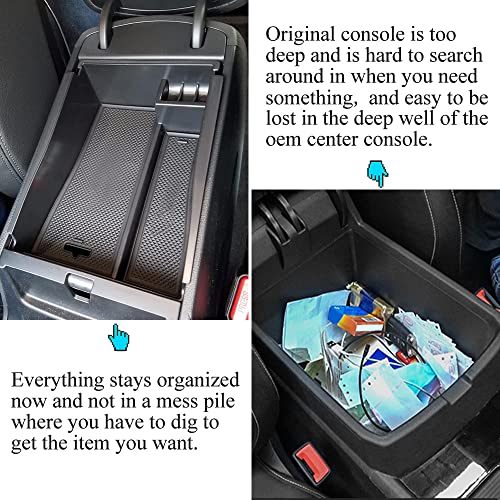 Center Console Armrest Storage Box Compatible with Hyundai Tucson 2016-2021 ABS Tray Insert Organizer Glove Pallet Phone Holder - size: for Tucson | 2016-2021