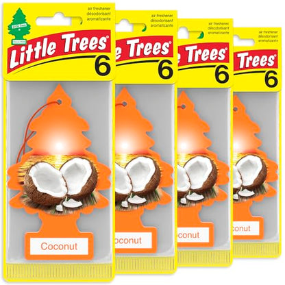 LITTLE TREES Car Air Freshener | Hanging Tree Provides Long Lasting Scent for Auto and Home | 24 Air Fresheners |Coconut - color: Coconut