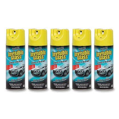 Invisible Glass 91163-5PK Premium Aerosol Glass Cleaner Spray for Car Windshields and Windows, Automotive and Home Window Cleaner, Streak-Free, Ammonia-Free, Tint-Safe – 15 oz (Pack of 5) - size: 15 Ounce (Pack of 5)