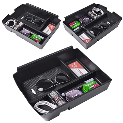 Center Console Organizer Tray Compatible with Atlas Accessories 2018 2019 2020 2021 2022 2023 Cross Sport Armrest Glove Box Secondary Storage Divider ABS Materials - Black Trim