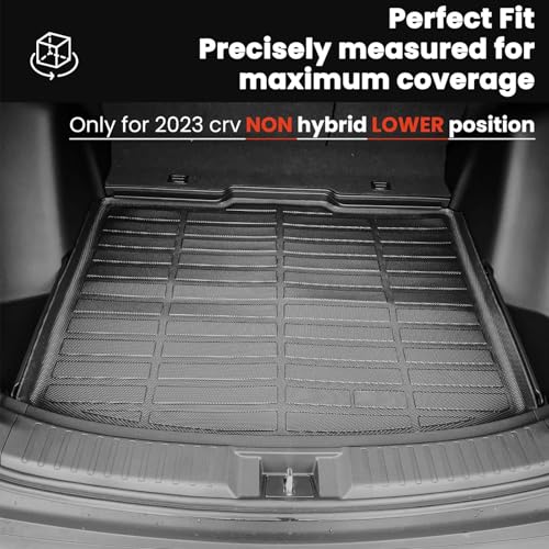 Auxko All Weather Cargo Liner Fit for Honda CRV 2023 2024 2025 2026 (Non Hybrid) Lowest Position TPE Rubber Liners CRV Accessories All Season Guard Odorless Anti-Slip Cargo Mat Black - size: crv gas|2023-2026|lower cargo mat