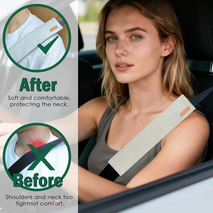 2-Pack Seat Belt Covers, Universal Car Seat Belt Pads Protector for Comfortable Driving, Relief Neck & Shoulder Pain, Fits All Cars & Backpack Straps (05-White) - color: 05-White