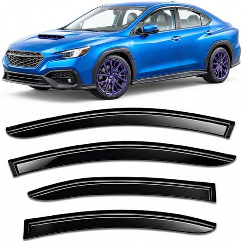 2022-2026 Tape-On Side Window Visor Deflectors for Subaru WRX Smoke Tinted Rain Guards Premium Limited GT 2023 2024 2025 - size: For Subaru WRX 2022-2026