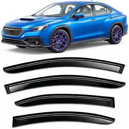 2022-2026 Tape-On Side Window Visor Deflectors for Subaru WRX Smoke Tinted Rain Guards Premium Limited GT 2023 2024 2025 - size: For Subaru WRX 2022-2026