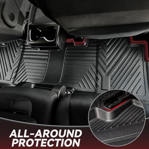 YITAMOTOR Floor Mats Compatible with Toyota 4Runner 2013-2024 & 2014-2023 Lexus GX460, Custom Fit Floor Liners 1st & 2nd Row All Weather Rubber Automotive Mats, Black - style: 13-24 Toyota 4Runner/2014-2023 Lexus GX460